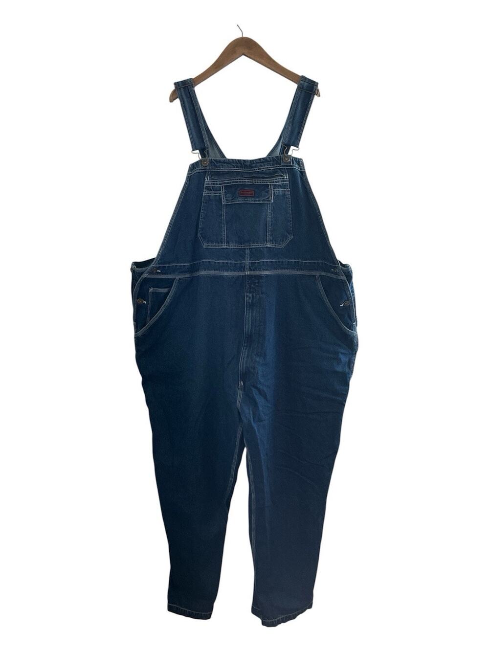 FiveBrother Bib Overalls Blue Denim 54x30 Carpenter Workwear Chore Barn New FLAW